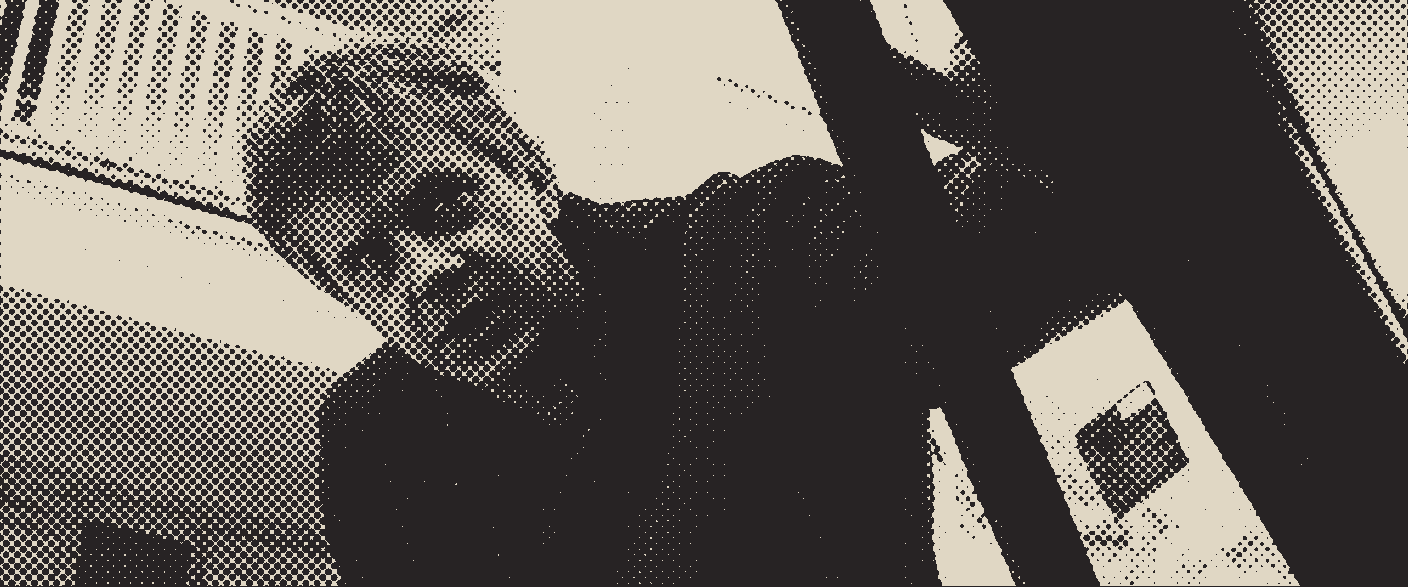 So, my heart starts clocking a buck fifty, 'cause there's no one around but me and him.